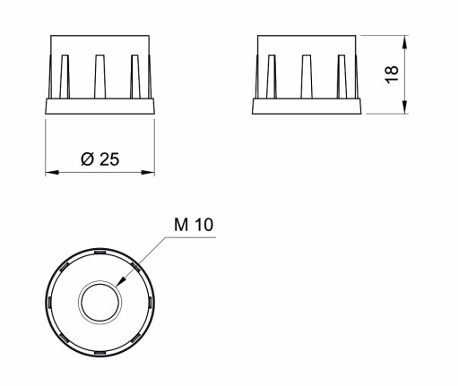KOVOVÁ ZÁTKA R-12M SO ZÁVITOM PRE RÚRU FI 25 MM