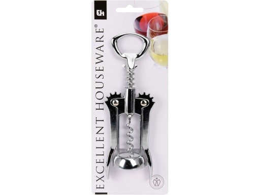Kovový krídlový otvárač na víno SILVER Fľaša - 22 cm