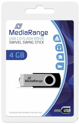 MediaRange USB 2.0 Pendrive 4GB Swivel Swing