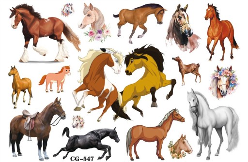 Odnímateľné tetovanie pre deti HORSES CG547