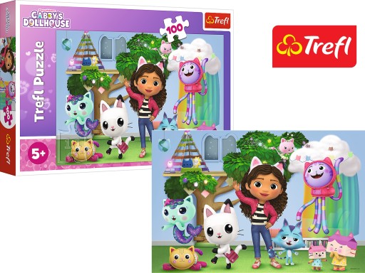TREFL Puzzle Domček pre mačku GABI 100 dielikov Puzzle GABBYS DOLLHOUSE KITKI
