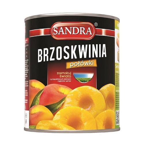 Sandra Peach polovičky v sirupe 850 ml