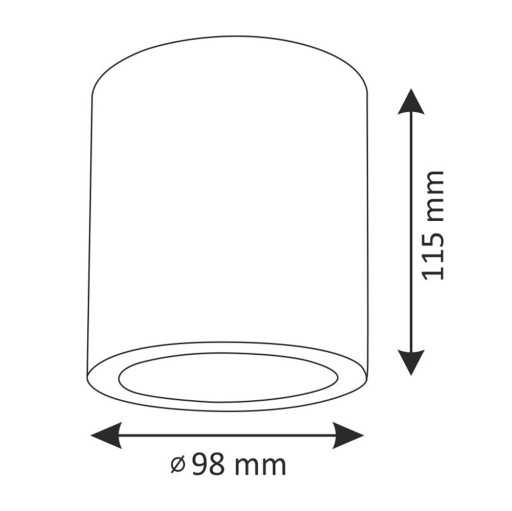 Stropné svietidlo STAL Spot E27, prisadené, 10 cm