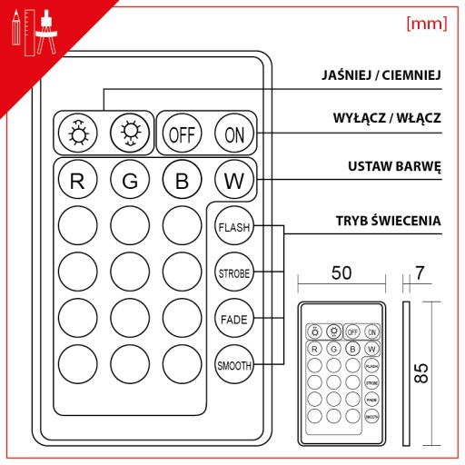 OVLÁDAČ OVLÁDAČ PRE 12V RGB LED PÁS S DIAĽKOVÝM OVLÁDANÍM