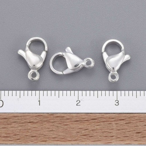 Spona z nehrdzavejúcej ocele Spona s homárom Spona s homárom strieborná 12 mm 5ks