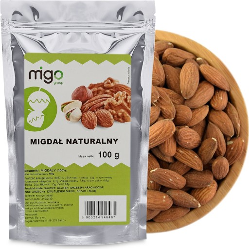 Prírodné MANDLE, celé, lahodné - 100g - MIGOgroup
