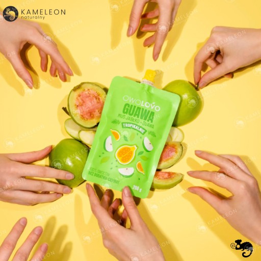 OWOLOVO TROPICALNIE ovocné pyré bez cukru JABLKO GUAVA GUAVA 200g