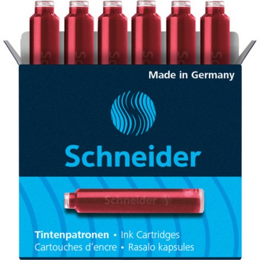 ŠTANDARDNÉ ČERVENÉ NÁPLŇOVÉ PERÁ, BALENIE 6, SCHNEIDER