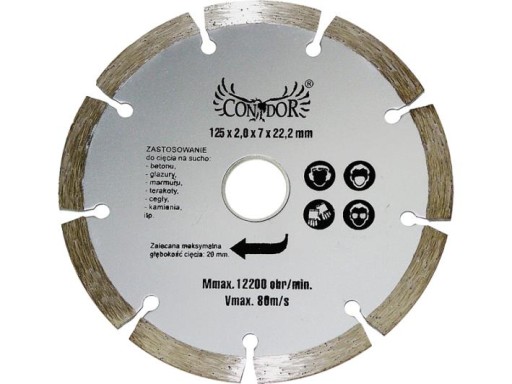 Segmentový betónový diamantový kotúč 125 mm