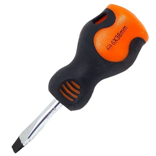 SKRUTKOVAČ, KRÁTKY PLOCHÝ SKRUTKOVAČ 6x38mm MAGNETICKÝ PEVNÝ RICHMANN C5424