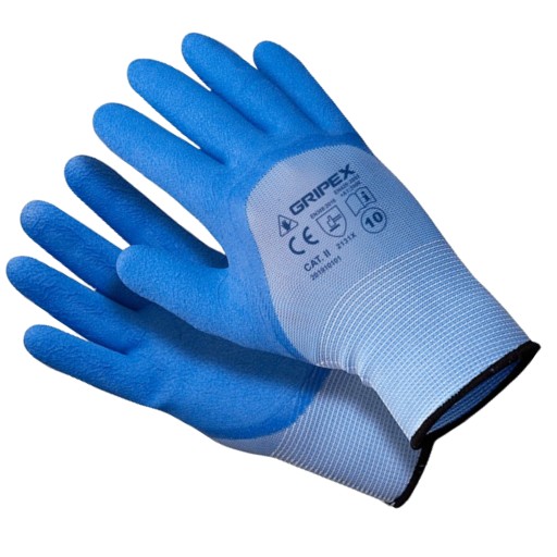 Pracovné rukavice Gripex potiahnuté latexom, veľkosť 10, 1 pár rukavíc