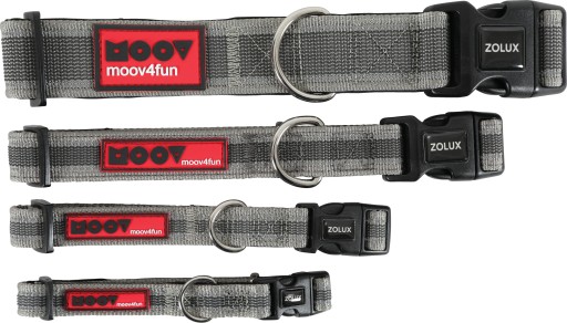 ZOLUX Nastaviteľný golier MOOV 15 mm, farba šedá