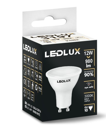 LED žiarovka GU10 12W = 95W SMD 3000K teplá Premium LEDLUX nebliká