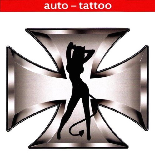 NÁLEPKA NA AUTO ČERT ČERT MALTÉZSKÝ KRÍŽ