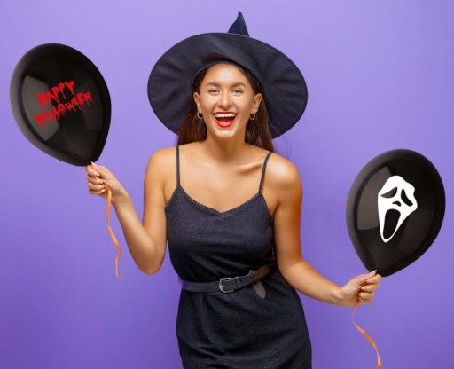 Čierny latexový balón Bloody Halloween 5 kusov HAL-130