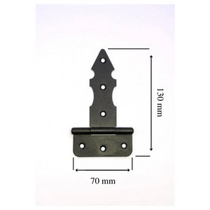 Ozdobný čierny stavebný bránkový pánt 100 mm