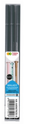 Vymazateľná náplň 3 ks Happy Color 0,5 mm BLACK A