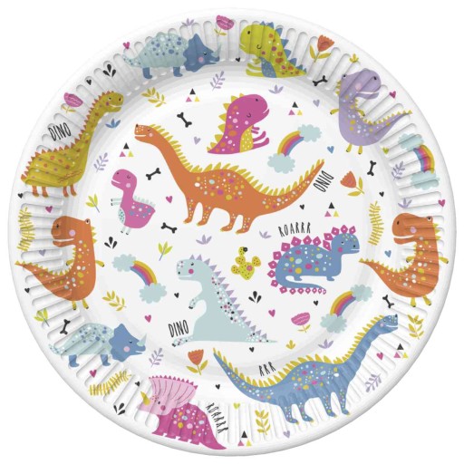 PAPIEROVÉ TANIERE DINOSAUR Dino Animals Plazy Birthday Party 23cm 8 ks.