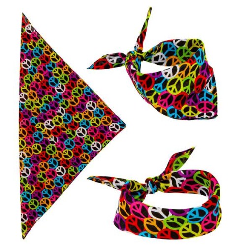 RAINBOW PACIFIC BANDANA WOODSTOCK HIPPY FAREBNÝ