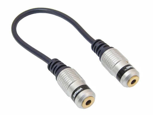 JACK konektor 3,5 mm 3P TRS stereo zásuvka-zásuvka 0,15 m HQ VITALCO