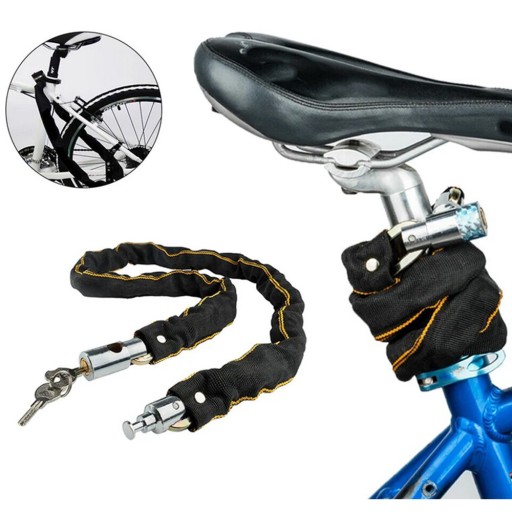 ZÁMOK NA BICYKEL ZÁMOK NA BICYKEL SILNÉ ZABEZPEČENIE REŤAZY S KĽÚČOM
