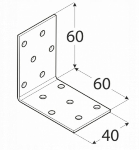 INŠTALAČNÝ UHOL KM3 TESÁR 60X60X40 10 ks.