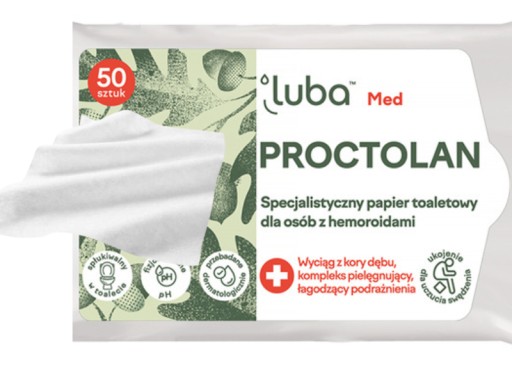 Luba Proctolan vlhčený papier 50 ks s chlopňou