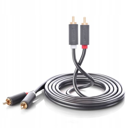 UZELENÝ ZLATÝ ZVUKOVÝ KÁBEL AUDIO KÁBEL 2X RCA NA 2X RCA CINCH 2M