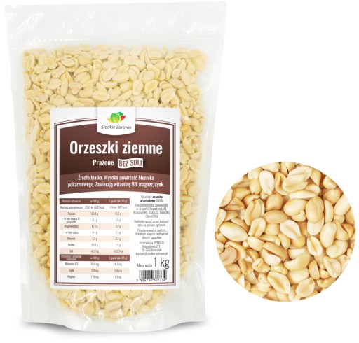 ARAŠIDY ARAŠIDY 1kg, PRAŽENÉ BEZ SOLI 1000g