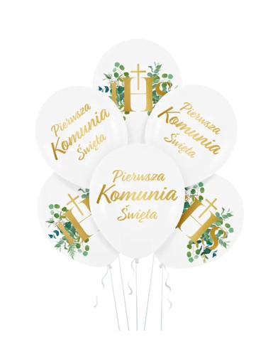 BALÓNY NA PRIJÍMANIE 6 KUSOV IHS EUKALYPTUS PRVÉ SVÄTÉ PRIJÍMANIE