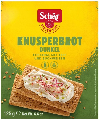SCHAR Bezlepkový tmavý chrumkavý chlieb - Knusperbrot dunkel (125g)