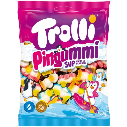 Trolli Pingummi želé ovocie marshmallow tučniaky Mix príchutí Tučniaky 150g DE