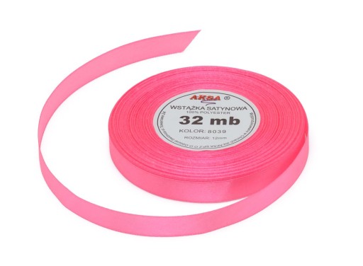 Ružová saténová stuha 25mm 32m 8039