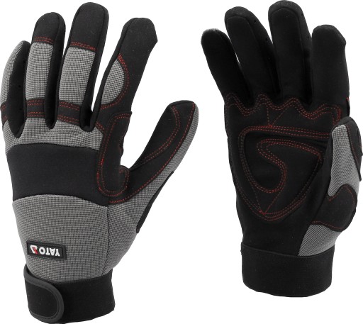 SYNTETICKÉ PRACOVNÉ RUKAVICE YATO NA VELCRO, VYSTUŽENÉ, VEĽKOSŤ 8
