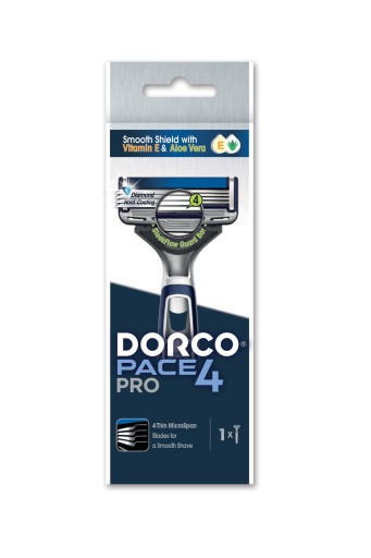 DORCO Pánsky holiaci strojček, 4 čepieľky, 1 kus, jednorazový Pace Pro