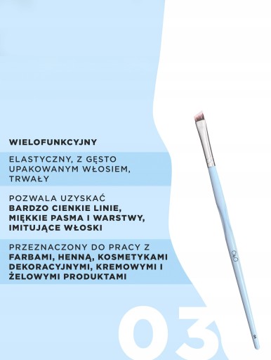 Štetec na úpravu obočia na šikmé obočie, klasický štetec z henny OKO #3