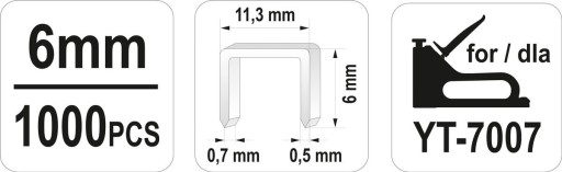 Spony YATO 6x11,2 mm 1000 ks