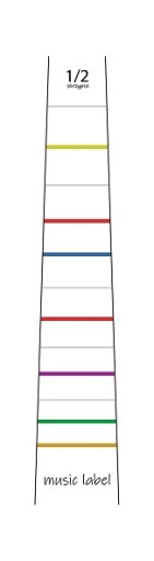 Nálepka s notami, ktorá vám pomôže naučiť sa hrať. Husle 1/2