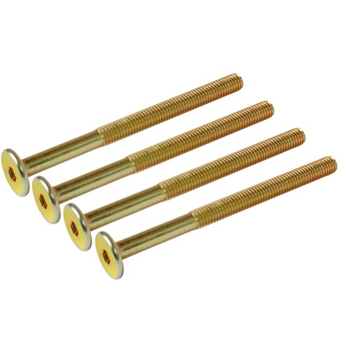 10x metrická skrutka M6 x 80 mm žlto pozinkovaná, valcová hlava, nábytková skrutka
