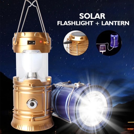 TURISTICKÁ LAMPA BATERIE CAMPING SOLAR LED USB baterka