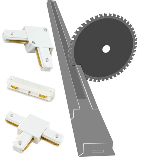 Biela jednofázová prípojnica pre svietidlá, 1m