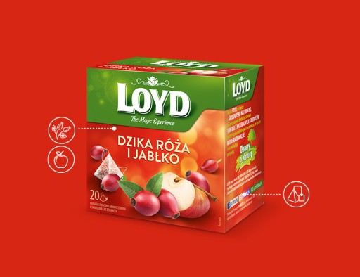 Expres ovocný čaj Divoká ruža Jablko Kvet ibišteka 20T LOYD