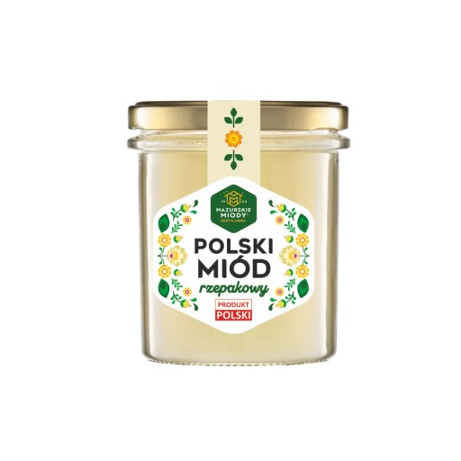 POĽSKÝ repkový nektárový med Mazurskie Miody 400g