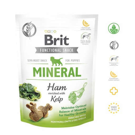 BRIT MINERAL funkčná pochúťka pre psov Šunka s kelom 150g