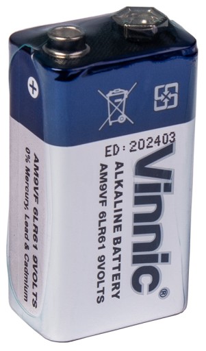 1x ALKALICKÁ BATÉRIA 9V VINNIC 6LR61 6F22