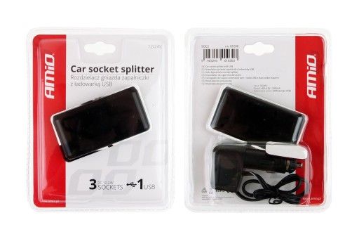 Rozbočovač zásuviek do zapaľovača 3 zásuvky + USB 1A