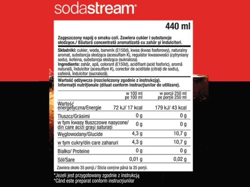 CLASSIC COLA KONCENTRÁT SIRUP PRE SODASTREAM SATURATOR 9L DRINK s 440ml