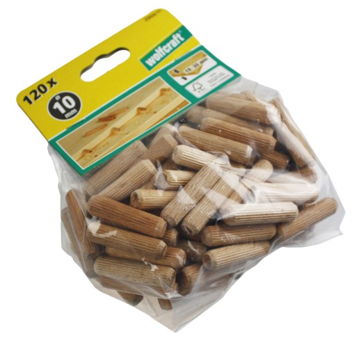 Spojovacie kolíky dreveného nábytku 10mm x 40mm 120ks 2909000 WOLFCRAFT
