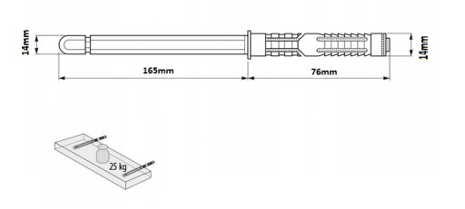 Neviditeľná podpera na ramená 14x165 mm 4 ks