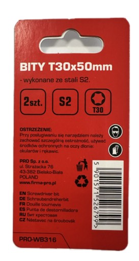 NÁRAZOVÉ HROTY ÚRAZOVÝ BIT SILNÝ SKRUTKOVACÍ BIT TX30 50 MM